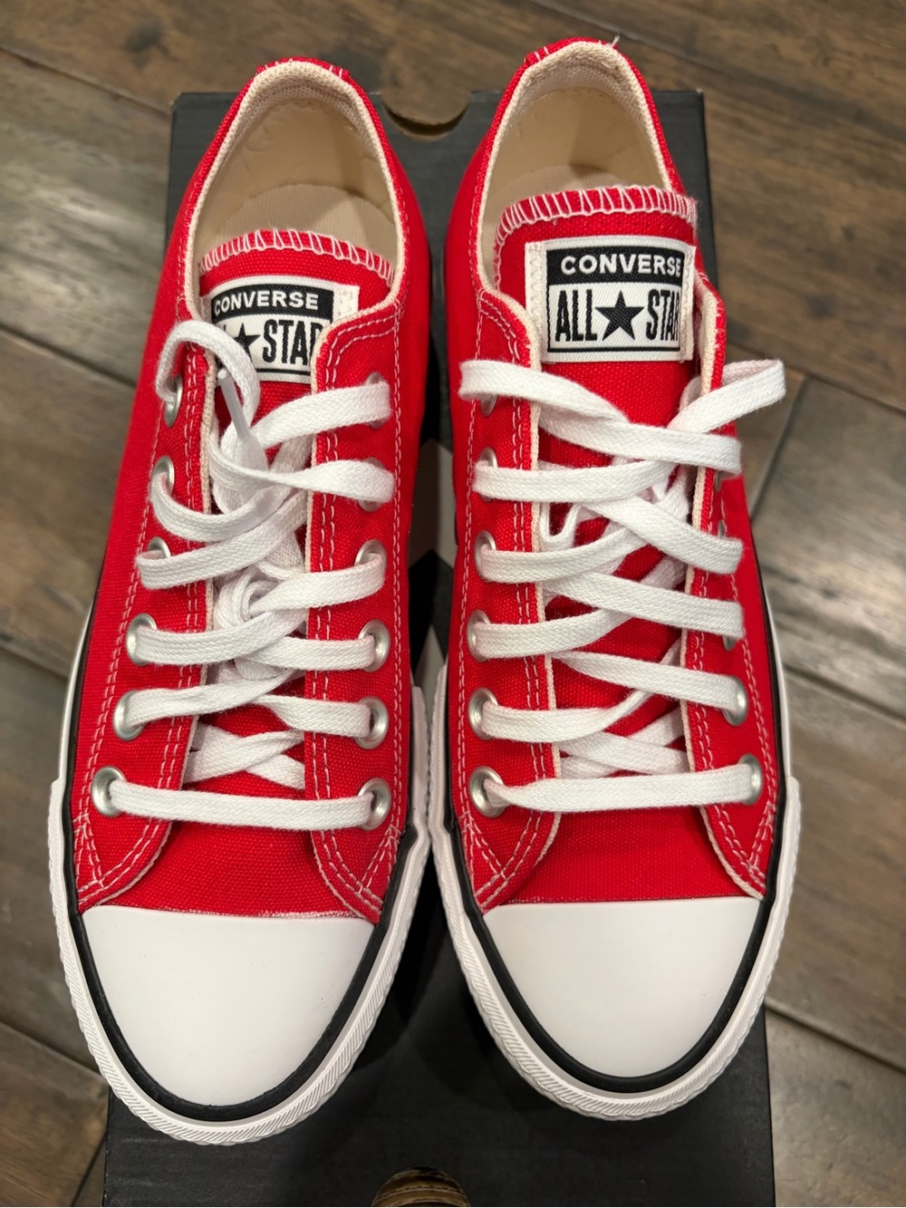 Converse All Star Top Sneakers - Red & White, Women Size 5, New
